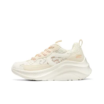 Skechers Cake Shoes Height Increasing Abrasion Resistant Breathable Low Top Chunky Sneakers Women's Beige Pink