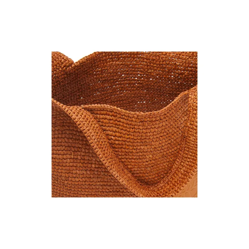 LOEWE Slit Raffia With Calfskin Handbag, Shoulder Bag, Crossbody Bag Mini Women's Honey Gold-3