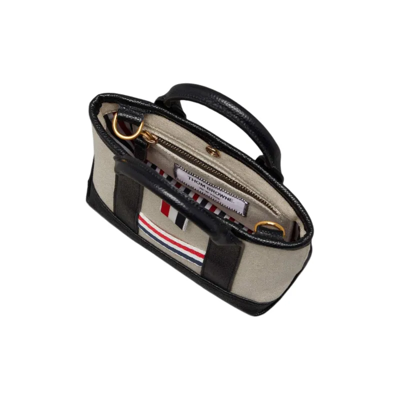 THOM BROWNE Rwb Striped Mini Tote Bag-3