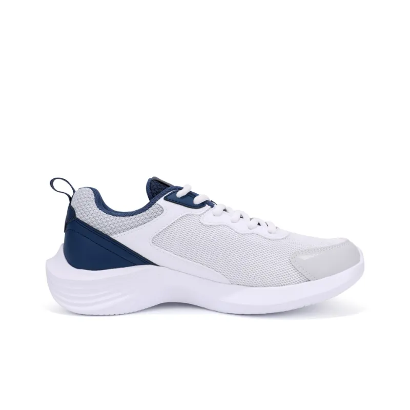 QIAODAN Cushioned Anti Slip Wear Resistant Breathable Lightweight Casual Running Shoes Men's White Gray Silver-1
