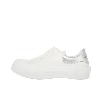 Alexander McQueen Deck Lace Up Plimsoll Sneakers 'White Silver'