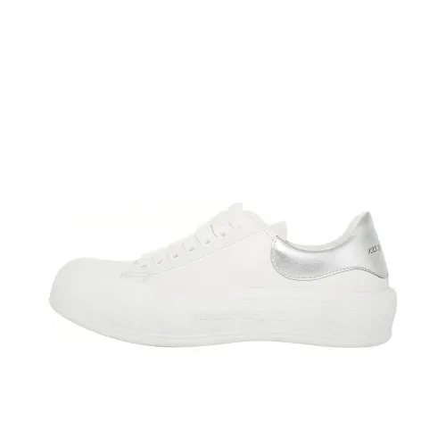 Alexander McQueen Deck Skateboard Shoes Men Low-Top White/Silver