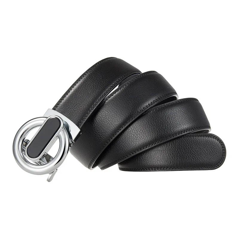 Lanza Designed Trendy Automatic Buckle Luxury Business Watch Leather Belts Men's Width 3.5cm-2