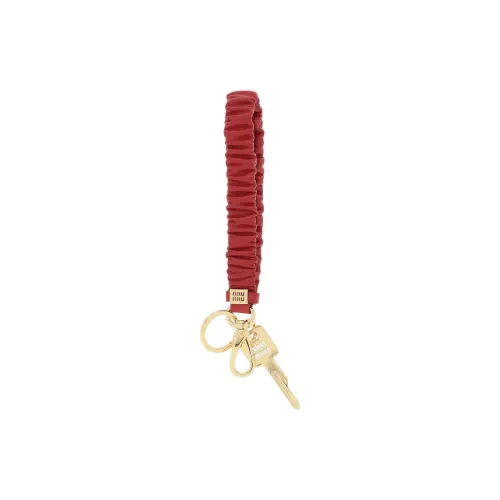 MIU MIU Leather Keychains Women's Red