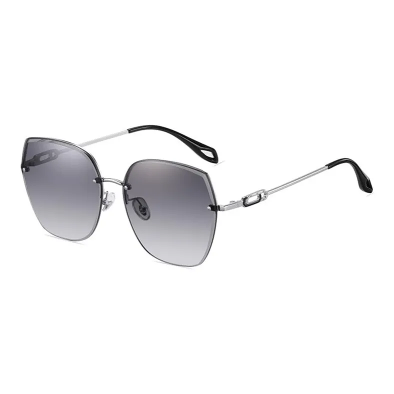 Thunder Pailong Metal Irregular Shape Sunglasses Women's Silver/Gold-0