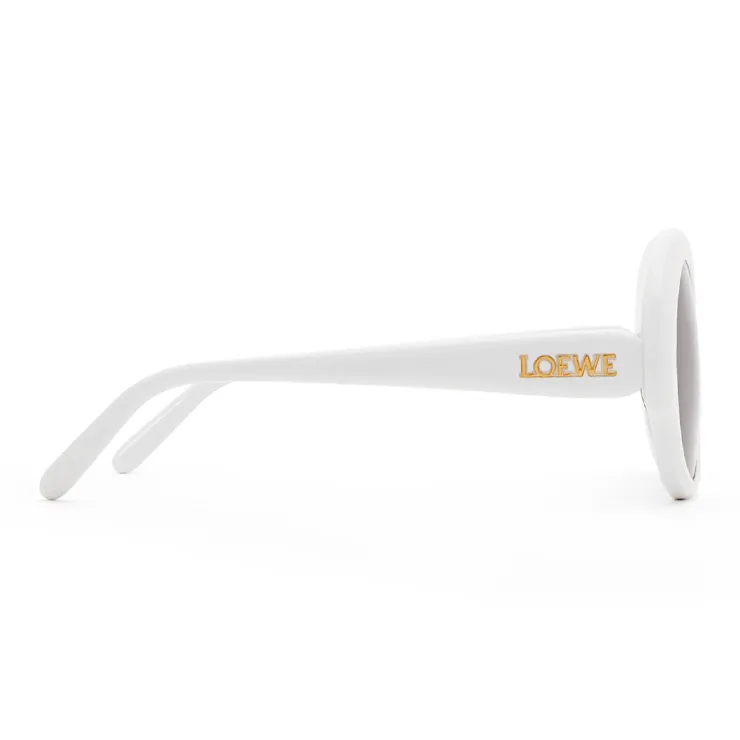 LOEWE Acetate Round Sunglasses Women's White-2