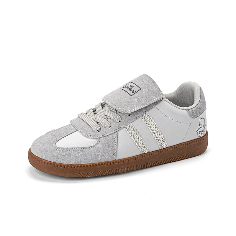 The Simpsons Skateboard Shoes Unisex Low Top Beige Apricot/Lotus Leaf Green/Silver Gray-3
