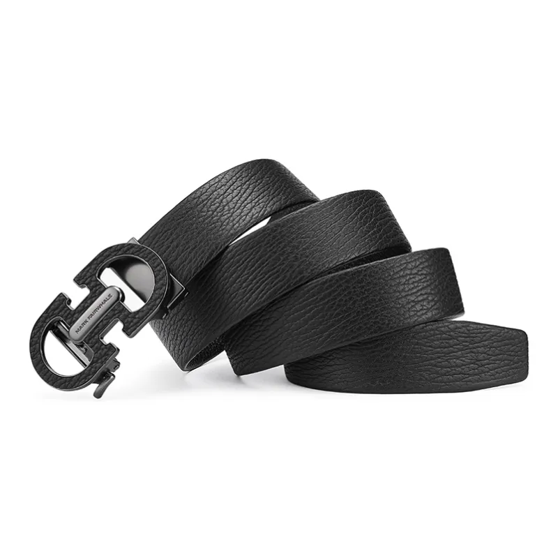 FAIRWHALE Genuine Leather Top Grain Cow Leather High End Skinned Automatic Buckle Belt Belt Men's Width 3.5CM-2
