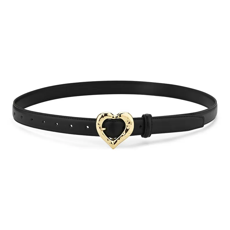 Lanza Commute Pin Buckle Elastic Waistband Leather Belts Women's Black Width 2.5CM-0