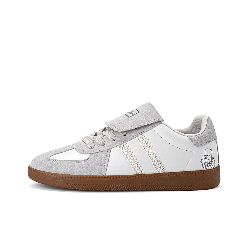 The Simpsons Skateboard Shoes Unisex Low Top Beige Apricot/Lotus Leaf Green/Silver Gray-2