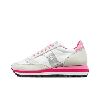 Saucony Jazz Triple Anti-Slip Wear-Resistant Low-Top Casual Shoes Women's White Gray Pink