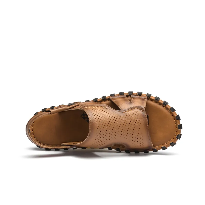 XIMO BULL Beach Sandals Men Khaki/Dark Brown-4