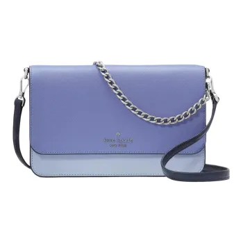 Kate Spade Metal Pin Attached Logo Magnetic Snap Closure Shoulder Bag, Crossbody Bag Women's Blue Iris Multicolor