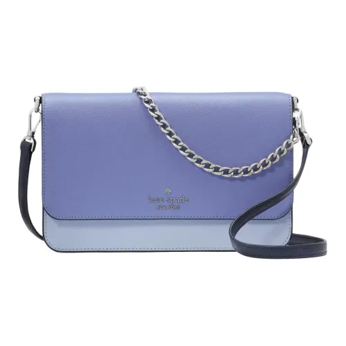 Kate Spade Metal Pin Attached Logo Magnetic Snap Closure Shoulder Bag, Crossbody Bag Women's Blue Iris Multicolor