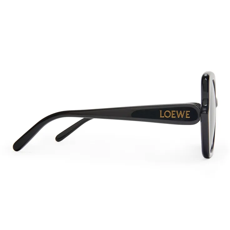 LOEWE Acetate Irregular Shape Sunglasses Women's Black-2