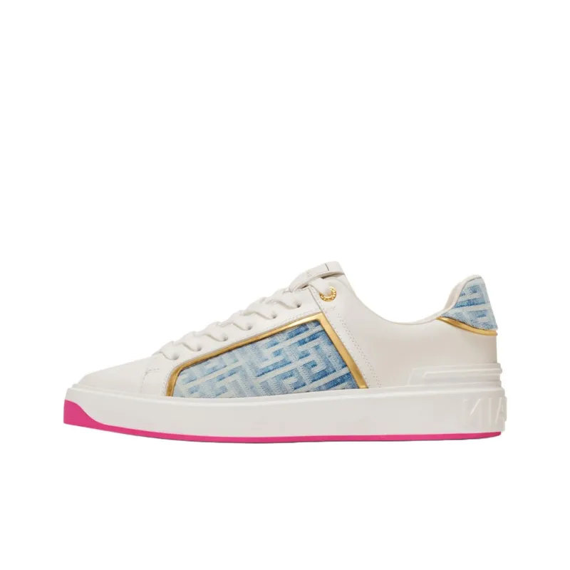 BALMAIN B Court Panelled Leather Sneakers Women's-0