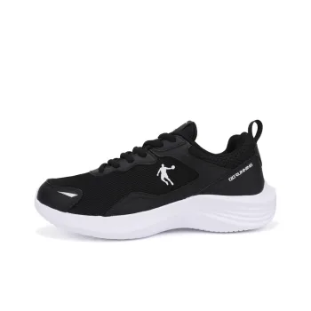 QIAODAN Shock Absorbing, Non Slip, Wear Resistant, Breathable And Lightweight Casual Running Shoes Men's Black White
