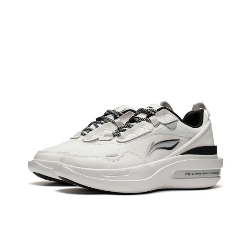 LiNing Future R1 Durable Breathable Low Top Skateboard Shoes Women's White Gray-2