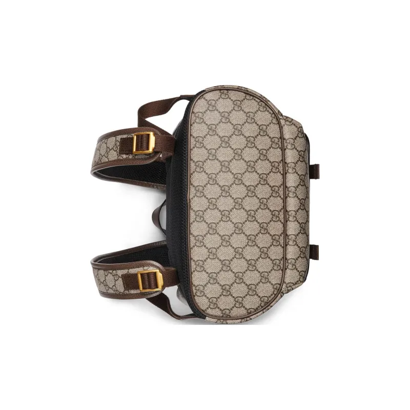 GUCCI Ophidia Canvas With Leather Binding Backpack Small Size Men's Brown-5