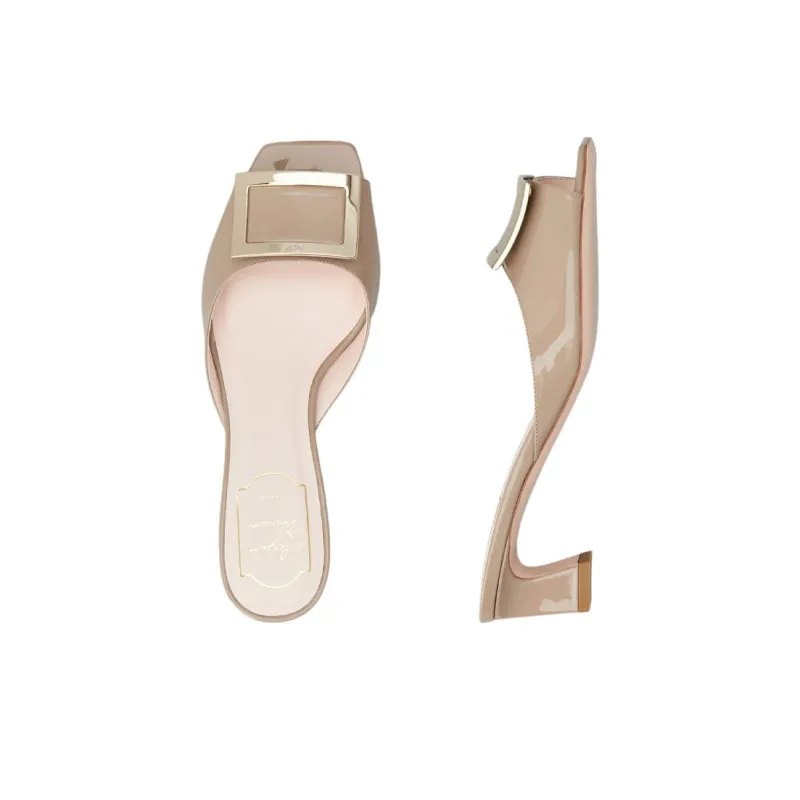 Roger Vivier Trompette Slide Slippers Women's Beige-3