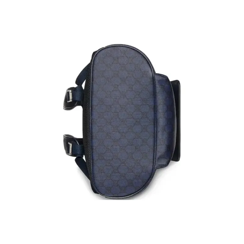 GUCCI Ophidia Canvas With Leather Binding Backpack Tubas Men's Dark Blue-6