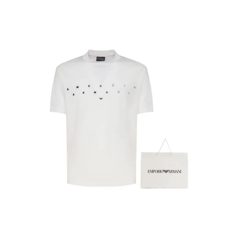 EMPORIO ARMANI Logo Embroidered Crewneck T Shirt-2