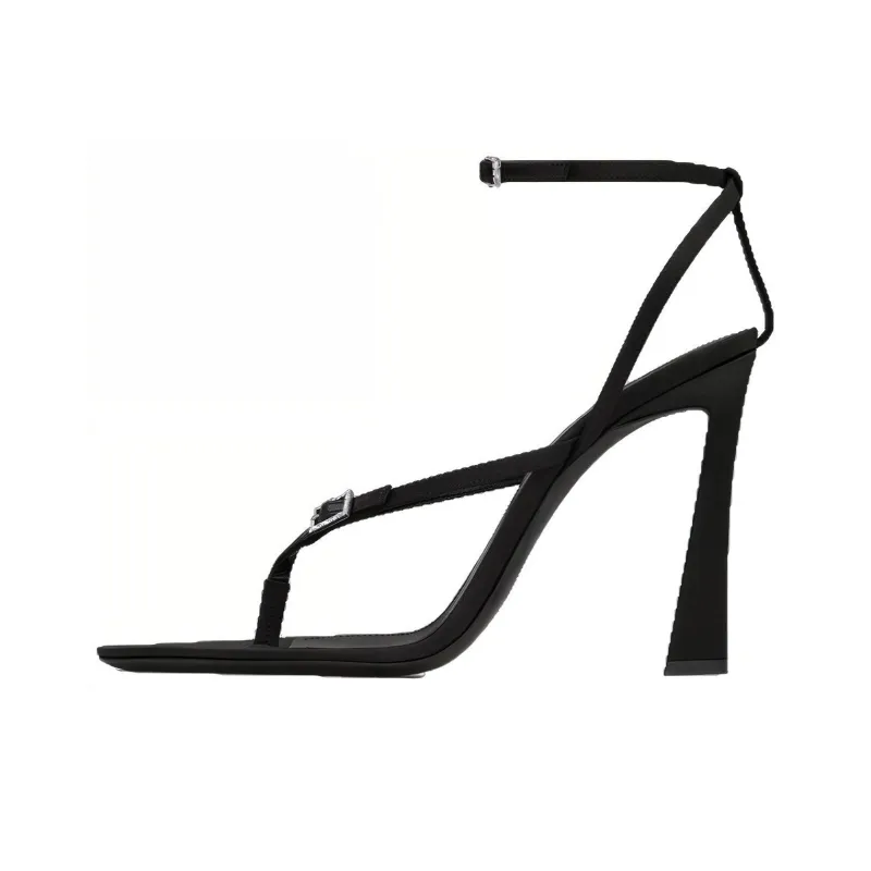 SAINT LAURENT Nadja 105 Satin Sandals-0