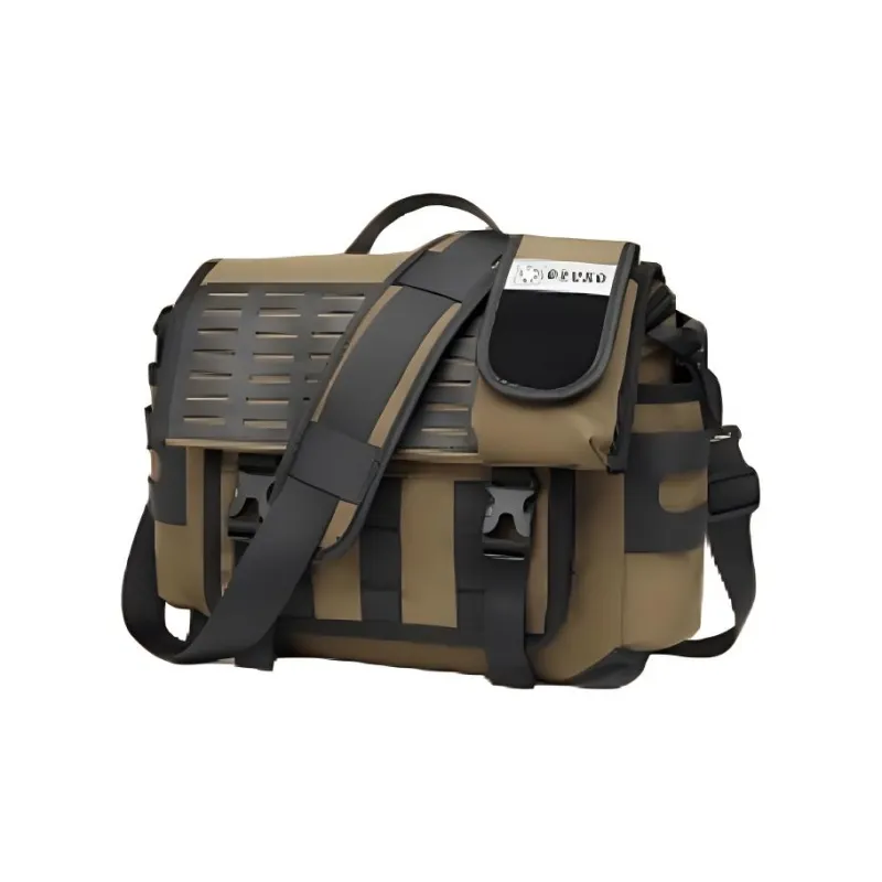 OZUKO Oxford Shoulder Bag Crossbody Bag Messenger Bag Unisex Khaki Black-5