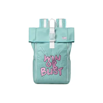 DRACONITE PU University Student Backpack Unisex Pink Green