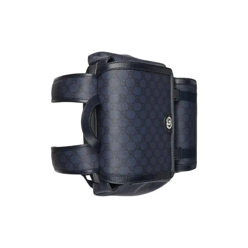 GUCCI Ophidia Canvas With Leather Binding Backpack Tubas Men's Dark Blue-4