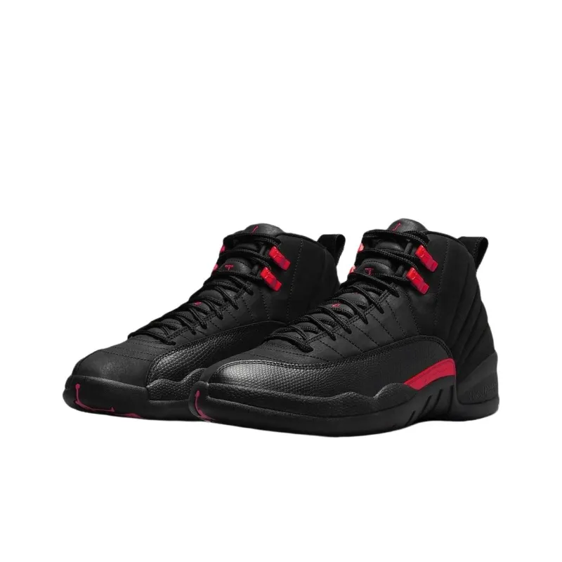 Jordan Air Jordan 12 'Bloodline' Mid-Top Basketball Shoes Men's Black Red-2