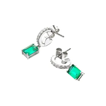 CHIARA FERRAGNI Brass Zircon Earrings Women's Green