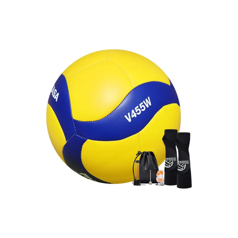 MIKASA TPU Soft Leather Ball Size 4 Volleyball Unisex Yellow Blue-7