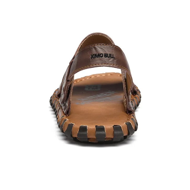 XIMO BULL Beach Sandals Men Khaki/Dark Brown-8