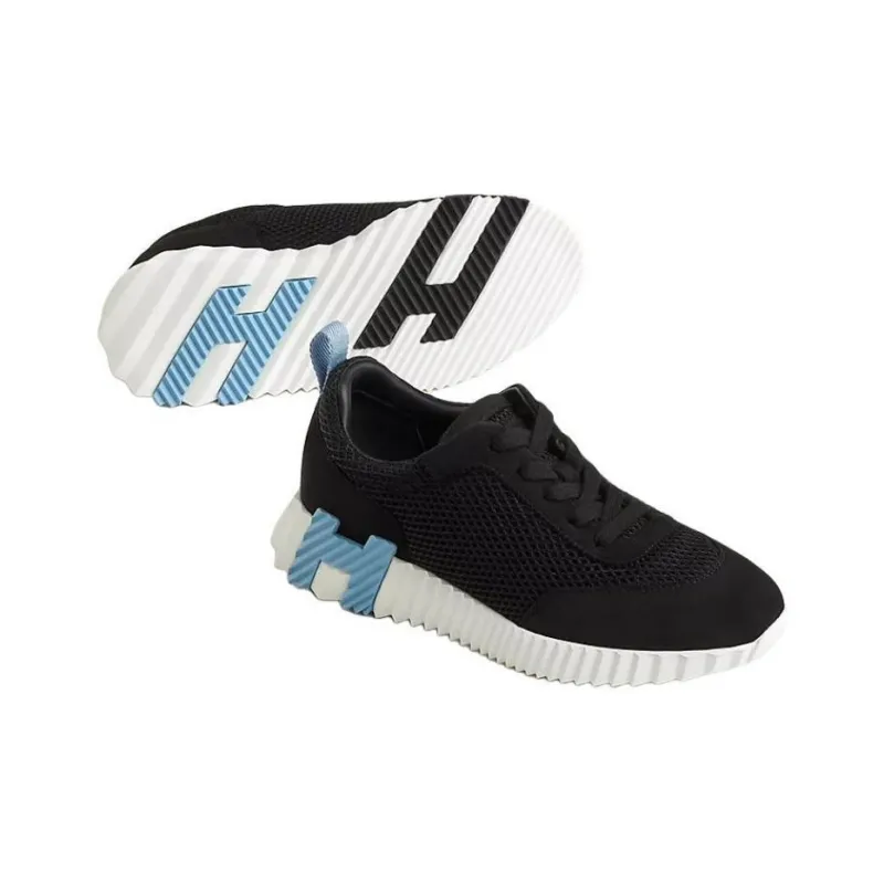 HERMES Bouncing Low Top Casual Shoes Women's Black-3
