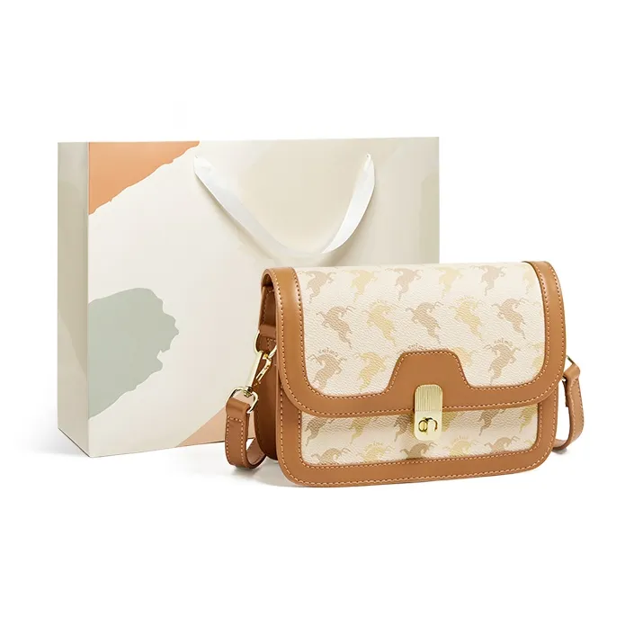 15 MINS PVC Envelope Bag, Crossbody Bag, Shoulder Bag Trumpets Women's Coffee/Beige Yellow-4