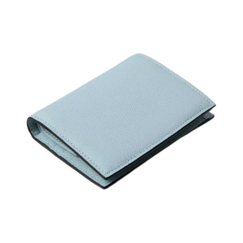 Valentino Grained Calfskin Wallet Small Size Women's Blue-2
