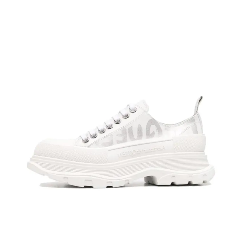 Alexander McQueen Tread Slick Cushioning Anti Slip And Wear Resistant Low Top Sports Casual Shoes Women's White-0
