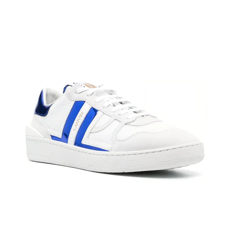 Lanvin Clay Abrasion Resistant Low Top Skateboard Shoes Men's White Blue-2