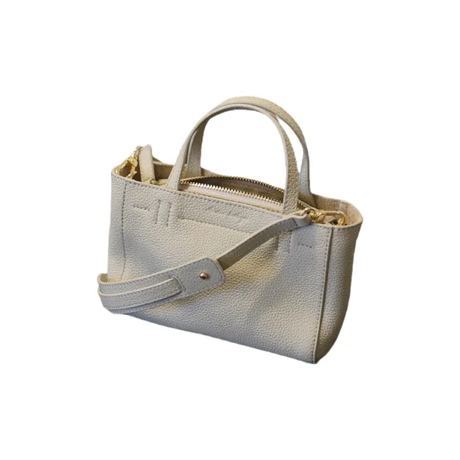 H YXIANG Togo Calfskin Handbag Shoulder Bag Regular Women's Sesame Yellow/Chick Yellow/Pearl Gray-3