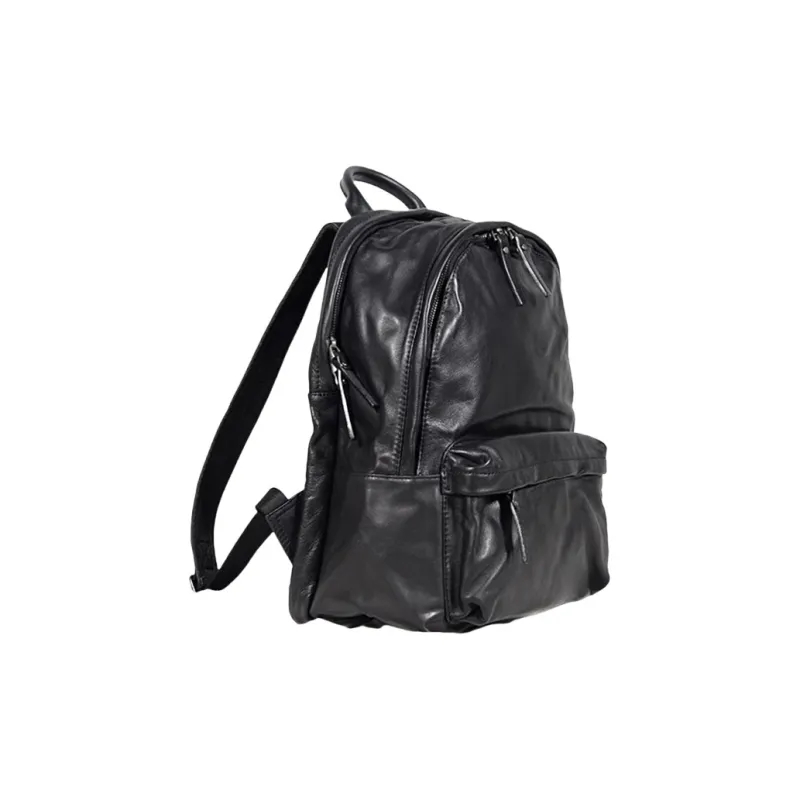 PULUWIRR Cow Leather Travel Bag Business Casual Backpack Unisex-3