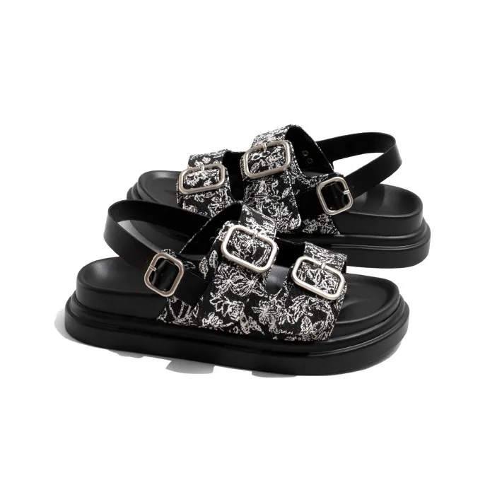 Old Meow Chinese Style New Chinese Style Platform One Strap Sandals Women's-1
