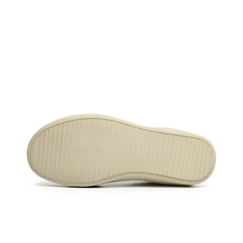 Angelmi Anti Slip Wear Resistant Low Top Skateboard Shoes Men's Ecru-4