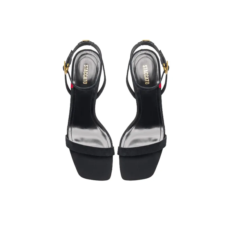 Staccato Vivian Viviann One Strap Sandals 7.5cm Women's Elegant Black-4