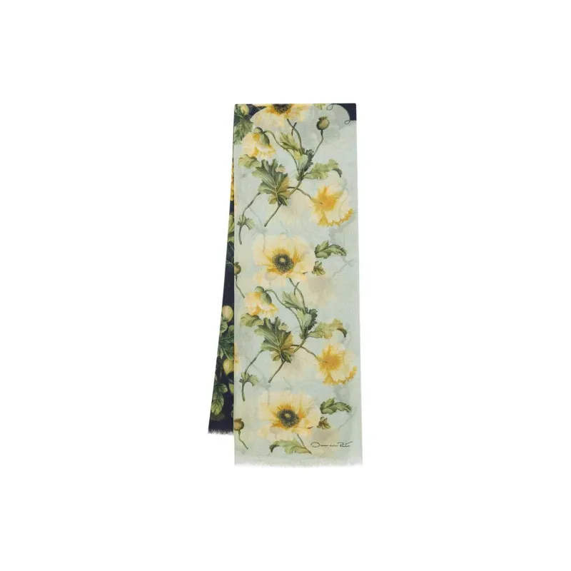 Oscar De La Renta Floral-print Cashmere Scarf-0