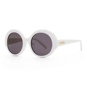 LOEWE Acetate Round Sunglasses Women's White