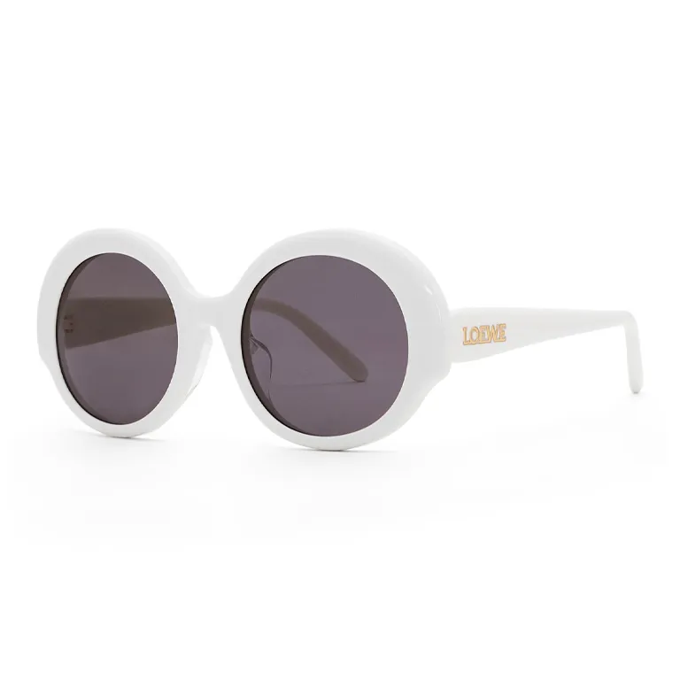 LOEWE Acetate Round Sunglasses Women's White-0