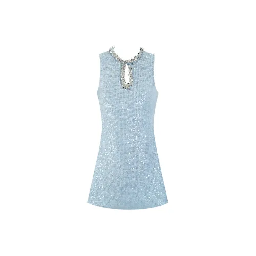 Okmashop Sleeveless Dresses Women's Blue