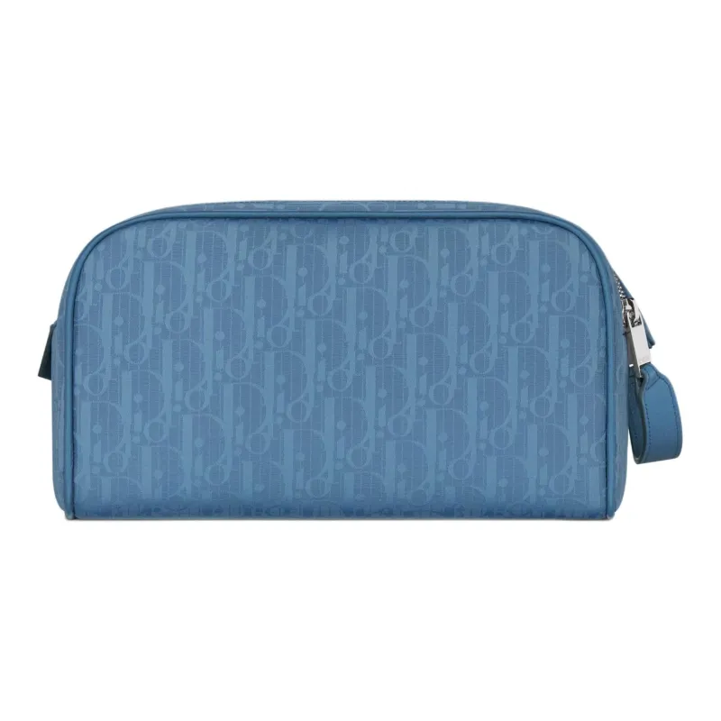 DIOR Recycled Nylon Handheld Toiletry Bag Men's Blue-2