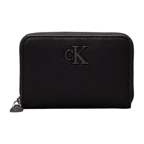 CALVIN KLEIN Recycled Polyester Wallet Women's Black With Bright Bronze Accents